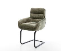 Freischwinger Abelia-Flex mit Armlehnen Chenille Olive Freischwinger f...