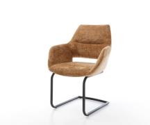 Freischwinger Yago-Flex mit Armlehnen Chenille Rost Freischwinger rund...