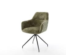 Drehstuhl Pejo-Flex Chenille Olive Kreuzgestell konisch Schwarz 180° d...