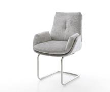 Freischwinger Clea-Flex Chenille Silbergrau Freischwinger rund Edelsta...