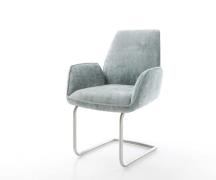 Freischwinger Zoa-Flex Chenille Pastellblau Freischwinger rund Edelsta...
