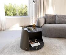 Couchtisch Daban 59x59 cm Keramik Laminam®Noir Desir Braun Gestell Met...