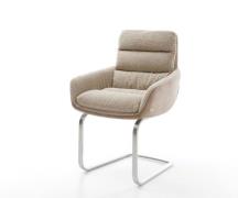 Freischwinger Abelia-Flex mit Armlehnen Materialmix Schlamm Freischwin...