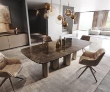 Esstisch Edge Boot 240x120 Keramik Laminam® Emperador Extra Lucidato D...