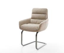 Freischwinger Abelia-Flex mit Armlehnen Materialmix Schlamm Freischwin...