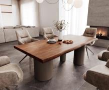 Esstisch Edge 200x100 XL Akazie Braun Troa Metall Effektfinish Titan L...