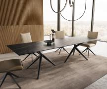 Esstisch Edge 300x100 Keramik Laminam®Noir Desir Braun Estelar rund Me...