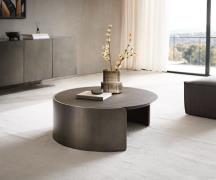 Couchtisch Haru 90x35 cm Keramik Laminam® Noir Desir Braun Metallic Si...