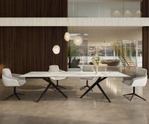 Esstisch Edge 300x100 Keramik Calacatta Luxe Weiß-Gold-Grau Estelar ru...