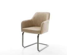 Freischwinger Greg-Flex Mikrofaser Beige Vintage Freischwinger flach G...