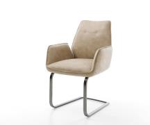Freischwinger Zoa-Flex Mikrofaser Beige Vintage Freischwinger flach Gr...