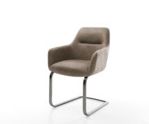 Freischwinger Pejo-Flex Mikrofaser Taupe Vintage Freischwinger flach G...