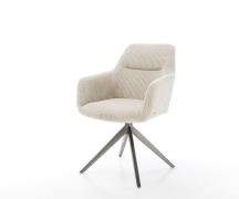 Drehstuhl Pejo-Flex Cord Beige Kreuzgestell breit Graphit 360° drehbar...