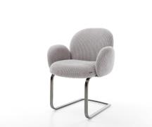 Freischwinger Nube-Flex mit Armlehnen Cord Silbergrau Freischwinger fl...