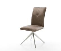 Drehstuhl Maddy-Flex Mikrofaser Taupe Vintage Kreuzgestell breit Edels...