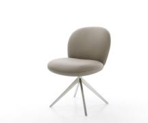 Drehstuhl Nube-Flex Echt-Leder Schlamm Kreuzgestell breit Edelstahl 36...