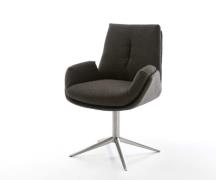 Drehstuhl Clea-Flex Materialmix Schwarz Fußkreuz Edelstahl 360° drehba...