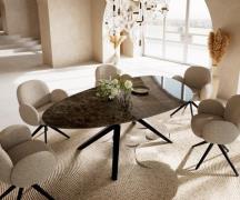 Esstisch Edge Oval 220x120 Keramik Laminam® Emperador Extra Lucidato D...