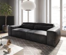 Big-Sofa Sirpio 230x90 cm Lederimitat Vintage Anthrazit