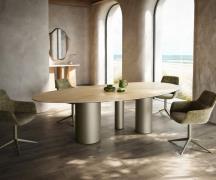 Esstisch Edge Oval 280x130 Keramik Laminam® Sabbia Eichefarbig Troa Me...