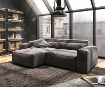 Ecksofa Sirpio 230x150 cm Mikrofaser Khakibraun Recamiere variabel mit...