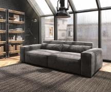 Big-Sofa Sirpio 230x90 cm Mikrofaser Khakibraun