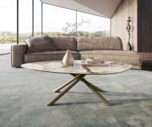 Couchtisch Edge Organisch 140x76 cm Keramik Minas Melange Sarity Metal...