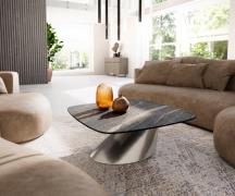 Couchtisch Edge Boot 90x90 cm Keramik Laminam® Noir Desir Braun Conis ...