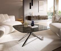 Couchtisch Edge Boot 90x90 cm Keramik Laminam® Emperador Extra Lucidat...