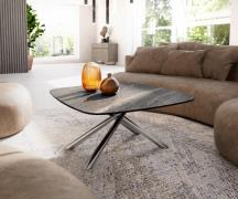 Couchtisch Edge Boot 90x90 cm Keramik Laminam® Noir Desir Braun Sarity...