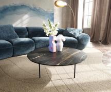 Couchtisch Edge Rund 90x90 cm Keramik Laminam® Noir Desir Braun Trive ...