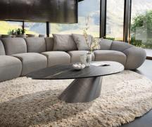 Couchtisch Edge Organisch 140x76 cm Keramik Laminam® Noir Desir Braun ...