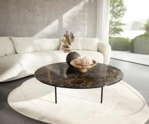 Couchtisch Edge Rund 100x100 cm Keramik Laminam® Emperador Extra Lucid...