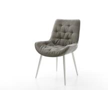 Esszimmerstuhl Taimi-Flex Bouclé Soft Schlamm 4-Fuß konisch Edelstahl