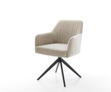 Drehstuhl Greg-Flex Webstoff Soft Beige Kreuzgestell breit Schwarz 360...