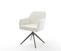 Drehstuhl Greg-Flex Bouclé Soft Beige Kreuzgestell breit Effektfinish ...