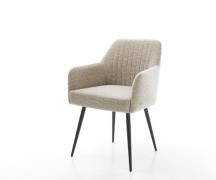 Esszimmerstuhl Greg-Flex Webstoff Soft Beige 4-Fuß konisch Schwarz Tas...