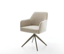 Drehstuhl Greg-Flex Webstoff Soft Beige Kreuzgestell breit Effektfinis...