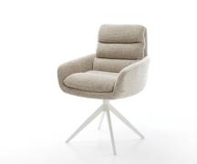 Drehstuhl Abelia-Flex mit Armlehnen Webstoff Soft Beige Kreuzgestell b...