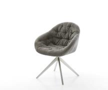 Drehstuhl Gaio-Flex Bouclé Soft Schlamm Kreuzgestell breit Edelstahl 3...