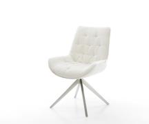 Drehstuhl Taimi-Flex Bouclé Soft Beige Kreuzgestell breit Edelstahl 36...