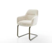 Freischwinger Pejo-Flex Plüsch Creme-Weiß Freischwinger flach Effektfi...