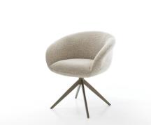 Drehstuhl Vinka-Flex mit Armlehnen Webstoff Soft Beige Kreuzgestell br...