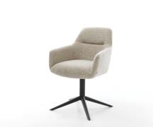 Drehstuhl Pejo-Flex Webstoff Soft Beige Fußkreuz Schwarz 360° drehbar ...