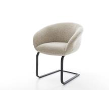 Freischwinger Vinka-Flex mit Armlehnen Webstoff Soft Beige Freischwing...