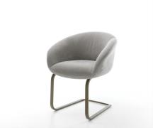 Freischwinger Vinka-Flex mit Armlehnen Strukturstoff Soft Grau Freisch...