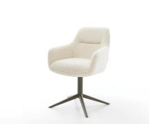 Drehstuhl Pejo-Flex Teddystoff Beige Fußkreuz Effektfinish Titan 360° ...