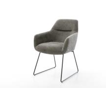 Esszimmerstuhl Pejo-Flex Bouclé Soft Schlamm Kufengestell Schwarz Tasc...