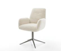 Drehstuhl Zoa-Flex Plüsch Creme-Weiß Fußkreuz Graphit 360° drehbar Wip...