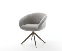 Drehstuhl Vinka-Flex mit Armlehnen Strukturstoff Soft Grau Kreuzgestel...